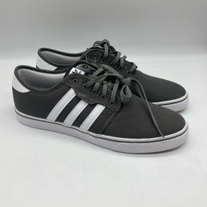 Adidas gray and white canvas sneakers size 11 1/2